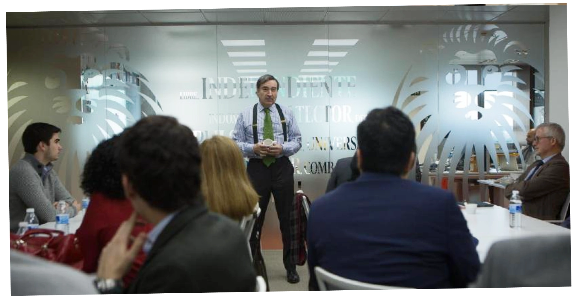 Pedro J. Ramírez, durante el primer desayuno con accionistas y suscriptores en 2016