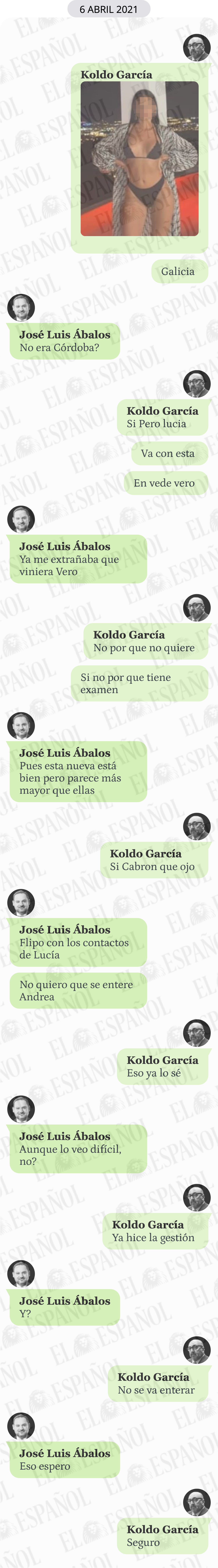 Conversación entre José Luis Ábalos y Koldo García