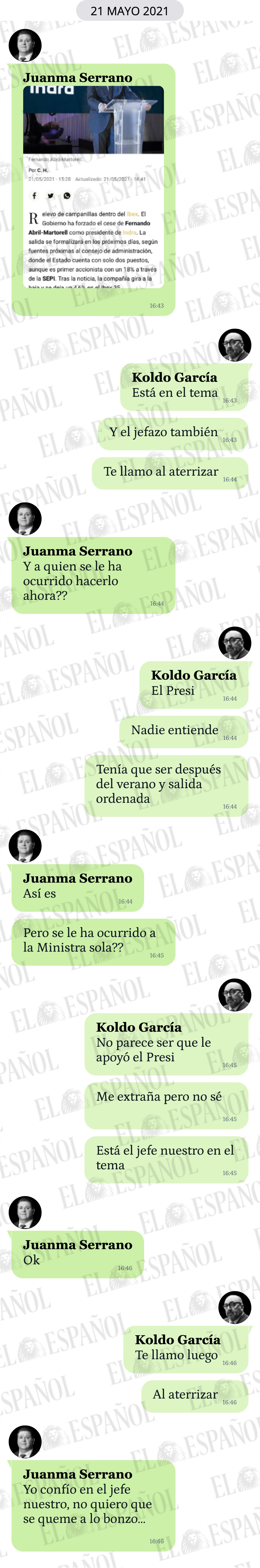 Conversación entre Juanm Serrano y Koldo García