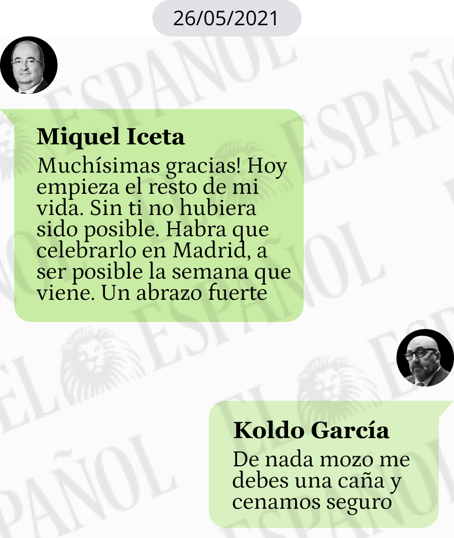 Conversación entre Miquel Iceta y Koldo García en 2021