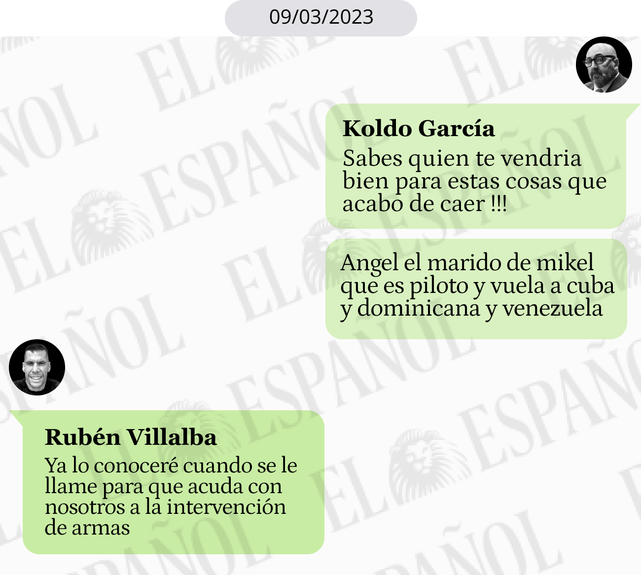 Conversación entre Rubén Villalba y Koldo García en 2023
