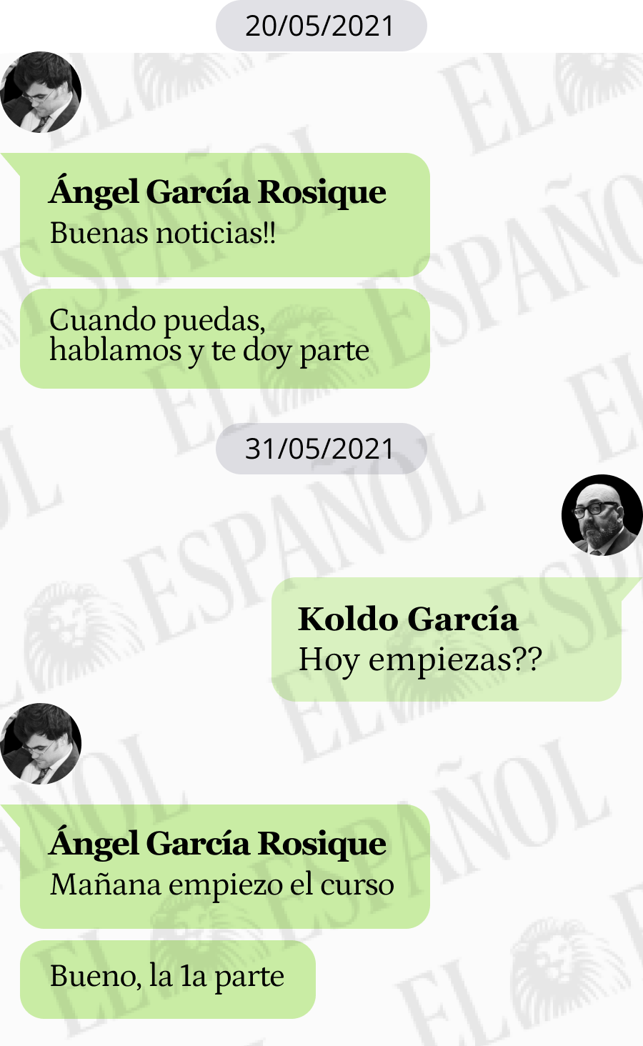 Conversación entre Ángel García Rosique y Koldo García en 2021